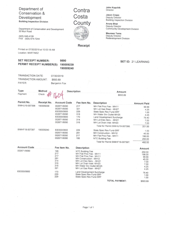 CCC receipt - Fox Agriculture and Technology